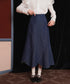 Curve Cut Denim Skirt